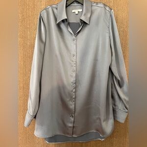 Chico's Elegant Silver Dress Blouse